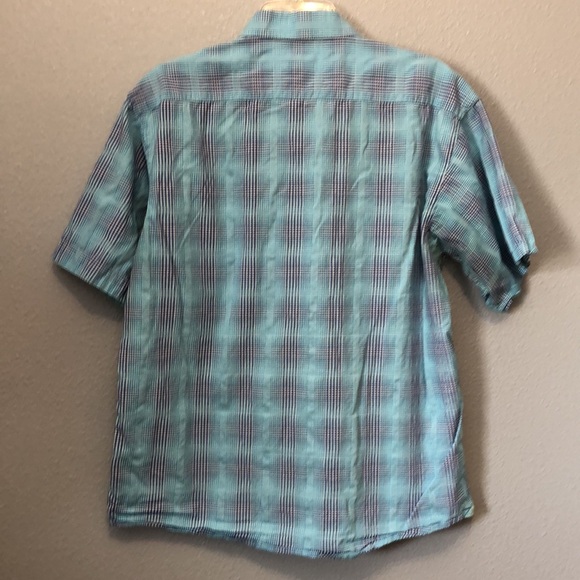 MMXIV plaid shirt Men's XL two tone blue 100% cotton business casual button up - Picture 8 of 10